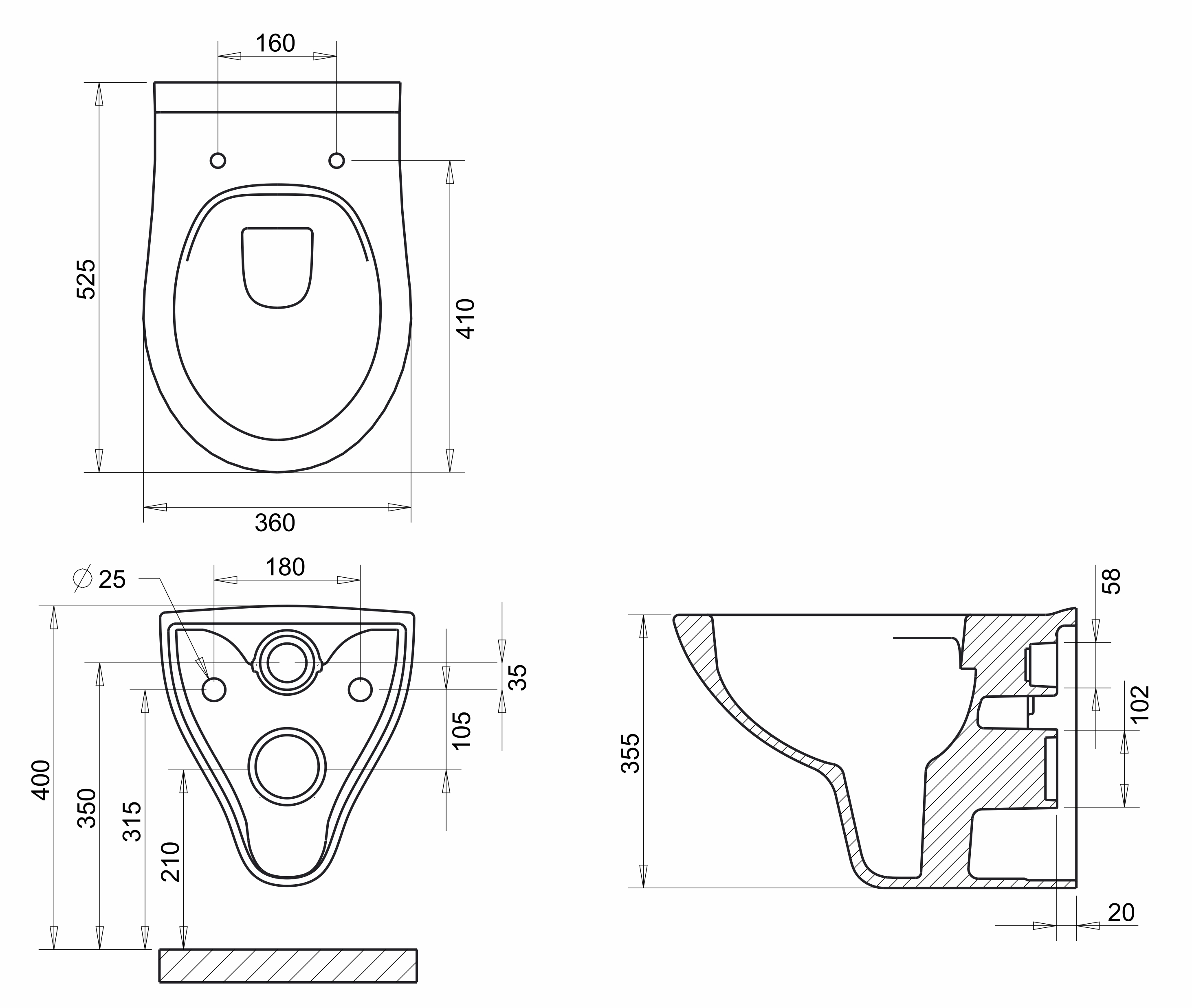 NETKA Rimless унітаз підвісний 53*36*37см, сидіння Duroplast Slim slow-closing