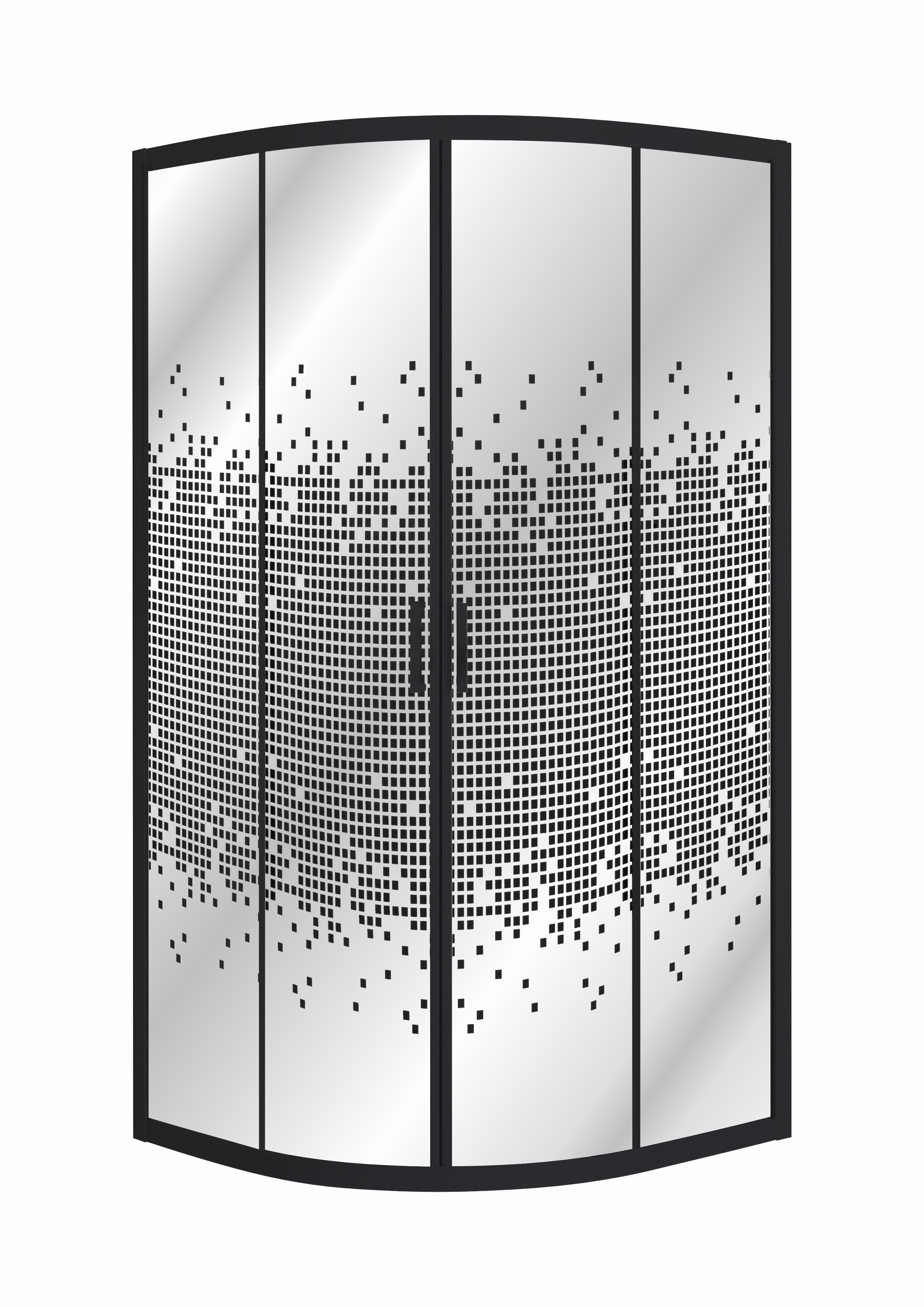 TISZA BN душевая кабина 90*90*200см, на мелком поддоне (артикул 599-0909R), профиль черный, стекло 