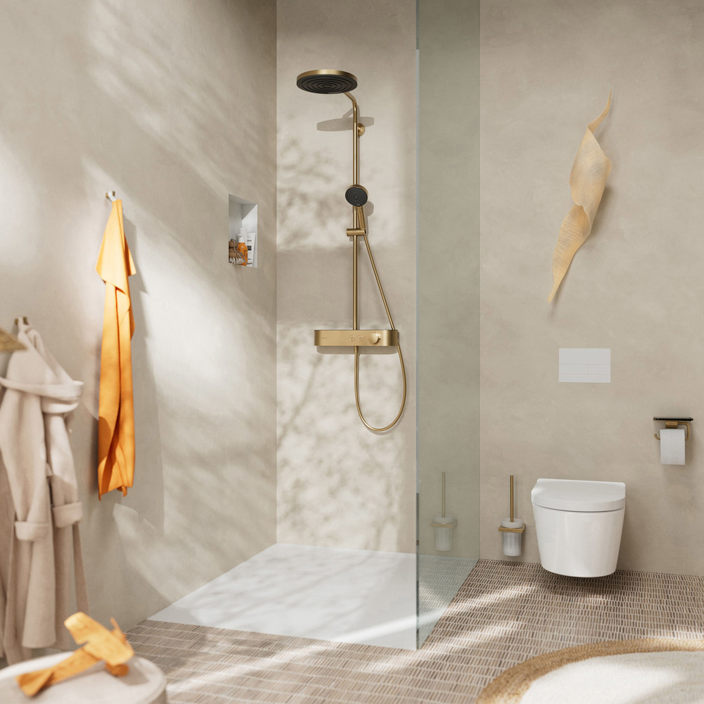 PULSIFY Showerpipe душова система 260 з термостатом, колір шліфована бронза