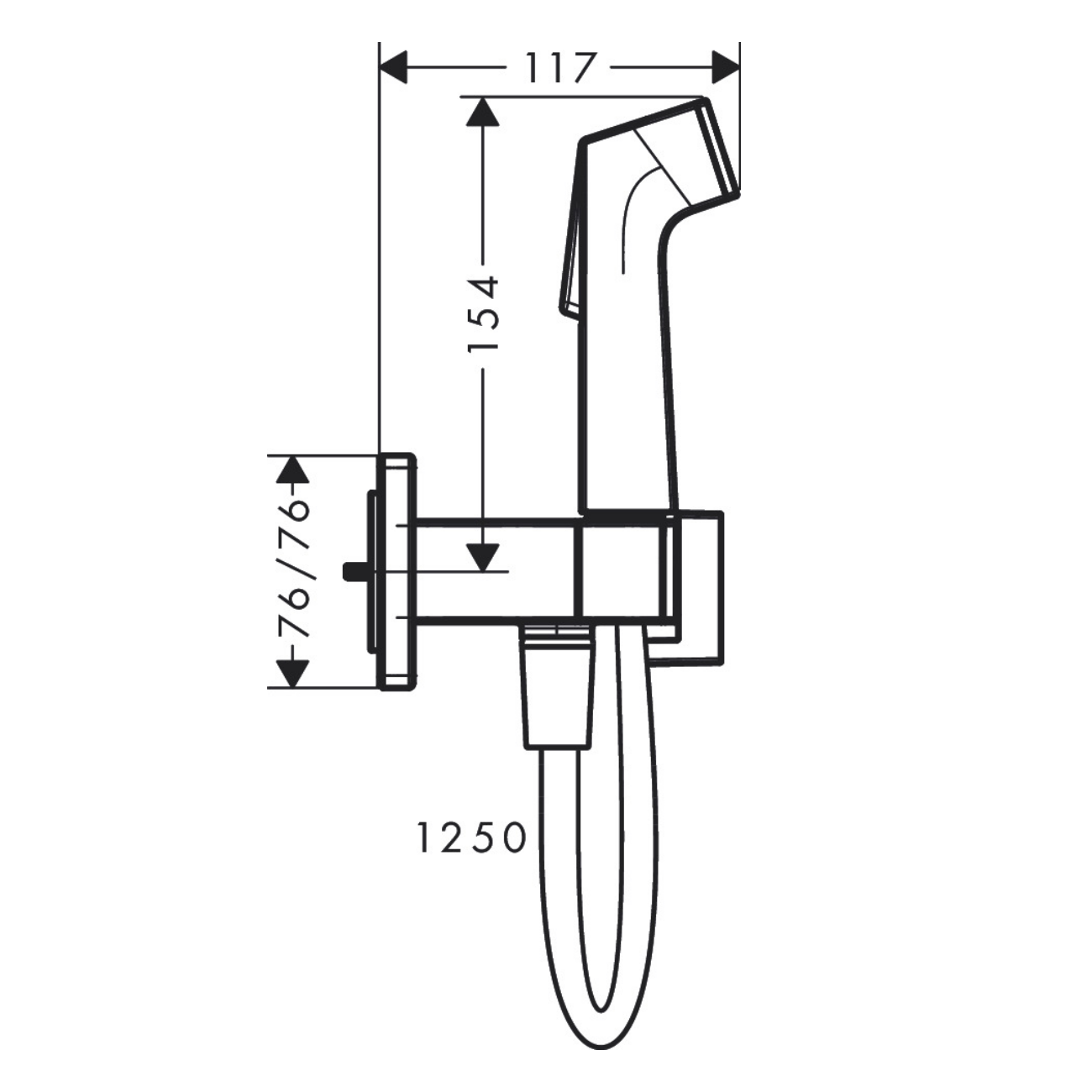 HANSGROHE E гігієнічний душ, зі шлангом 1,25 м і тримачем, колір шліфованна  бронза