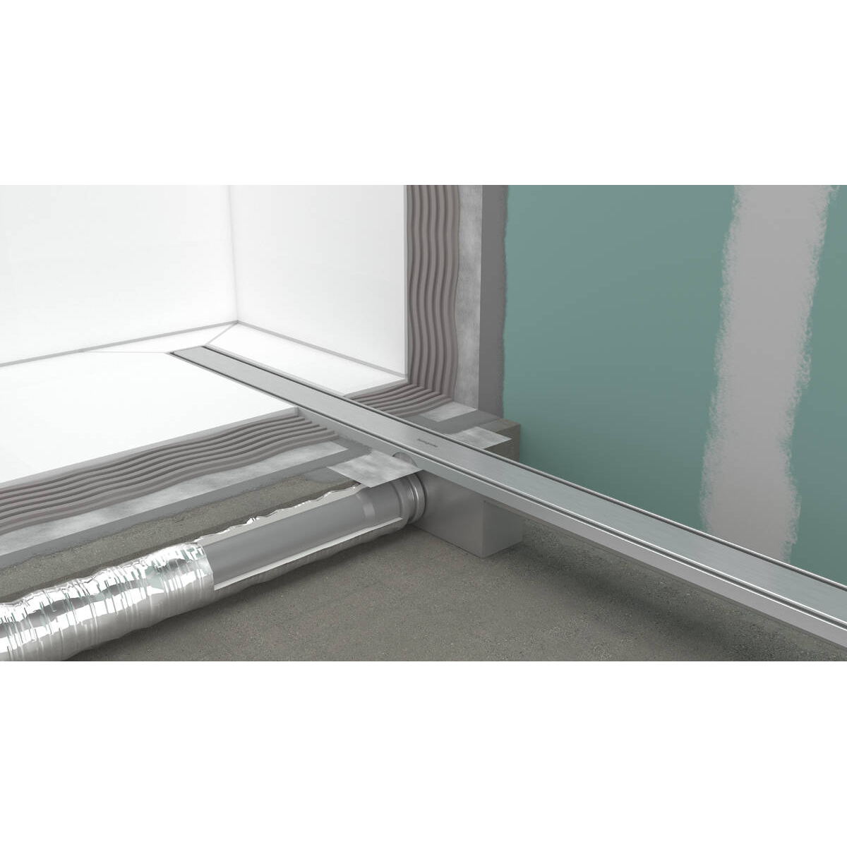 RAINDRAIN COMPACT монтажний комплект для стандартної  установки  1000мм, колір нержавіюча сталь
