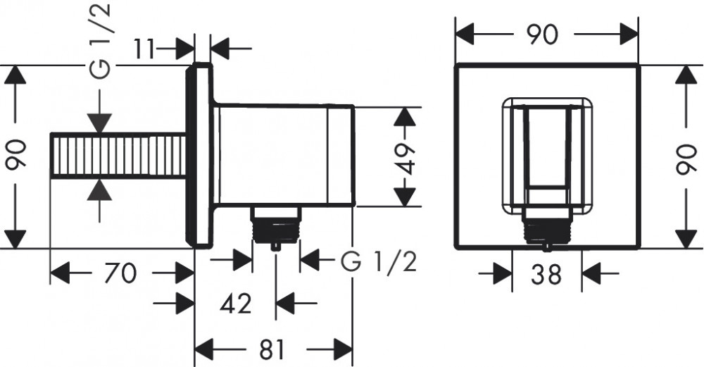 FIXFIT Porter Square тримач для душу, колір білий матовий