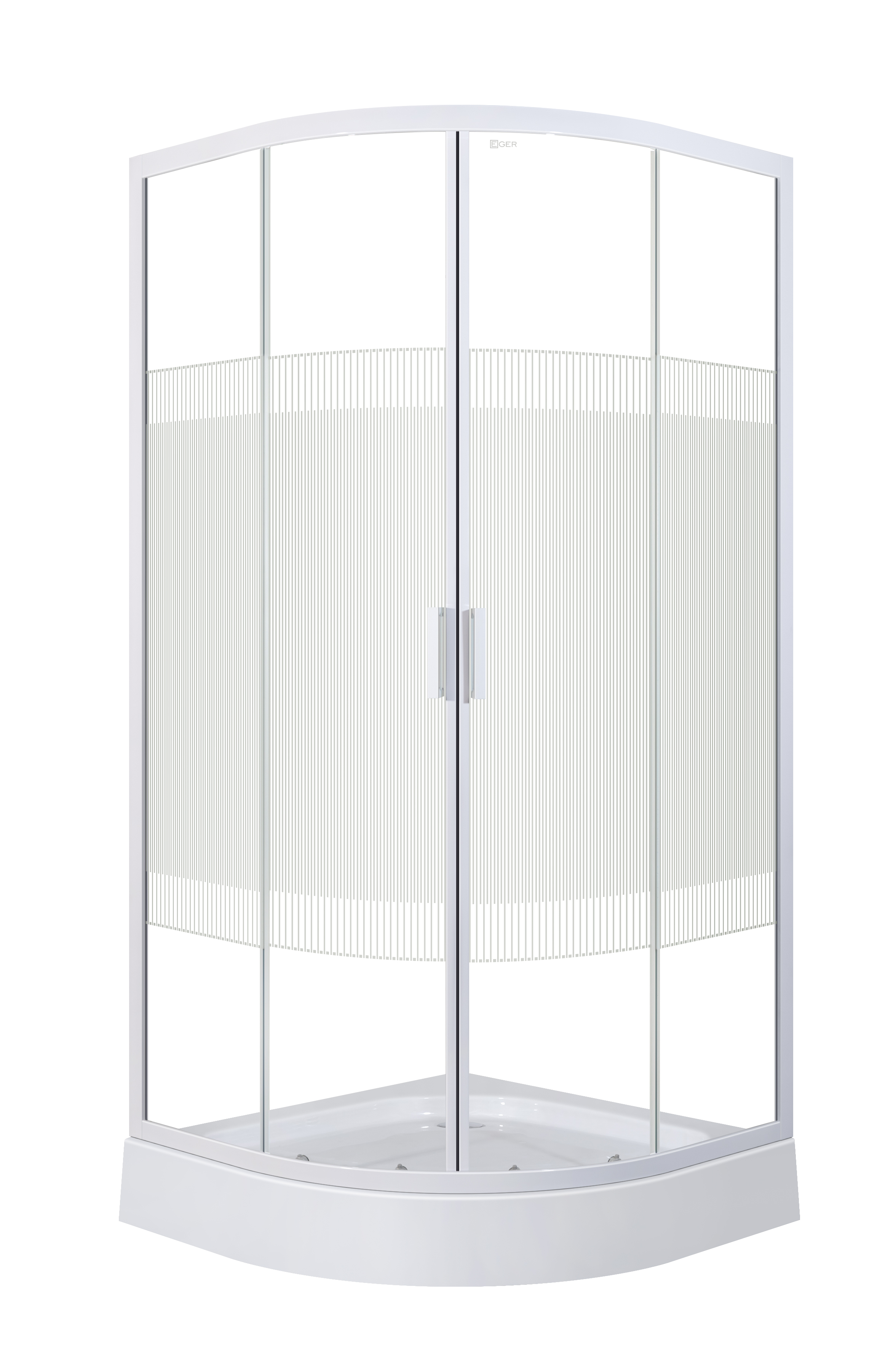 TISZA WS душевая кабина 90*90*200см, с поддоном 15см (артикул 599-0909R), профиль белый, стекло 