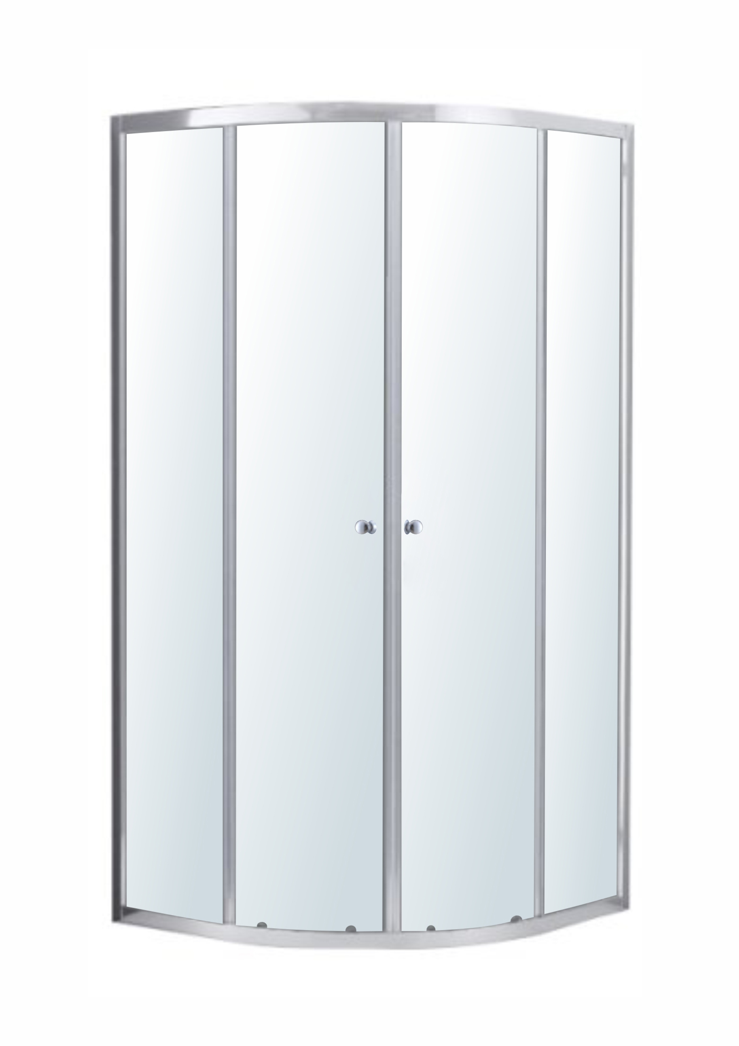 Ozala CC South 90*90*190 см, напівкруглих, ковзання, хромовий профіль, скляний прозорий