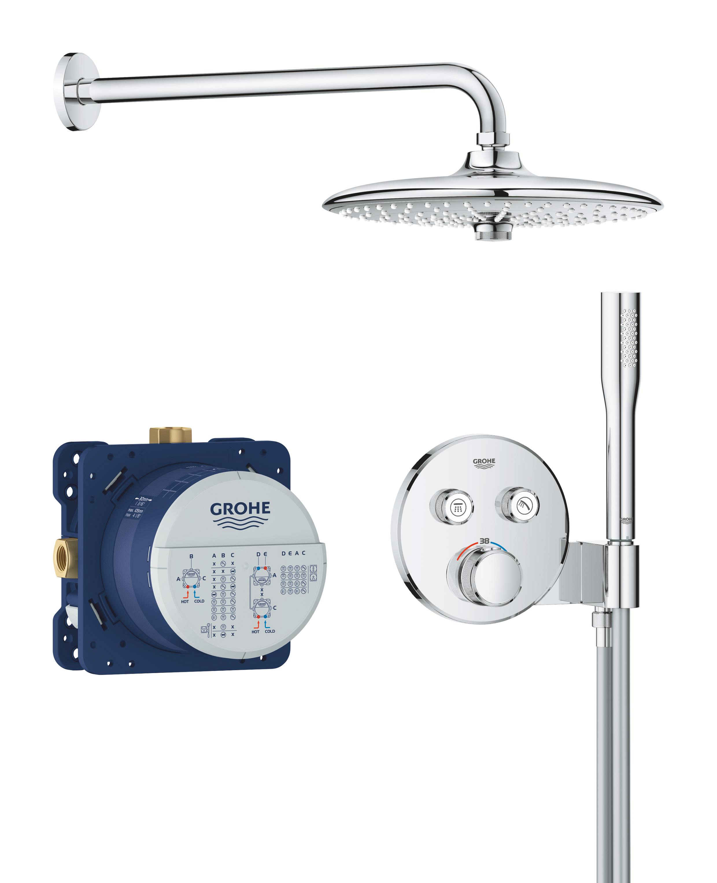 GROHTHERM SMARTCONTROL  набір прихованого монтажу з верхнім душем 260 , колір хром