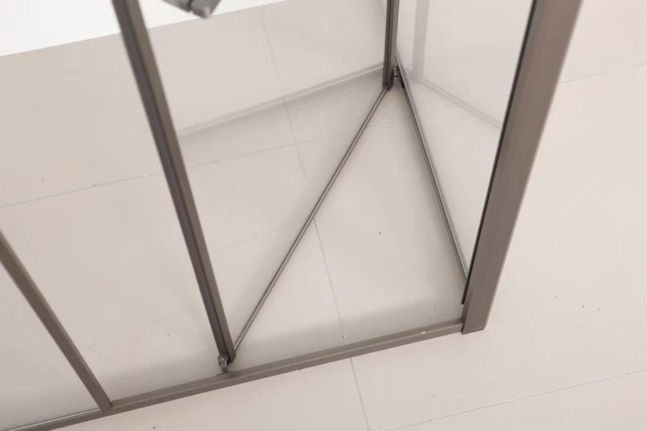 CRUZE душова кабіна 90*90*200см, тип дверей COME IN, профіль збройовий метал, прозоре скло