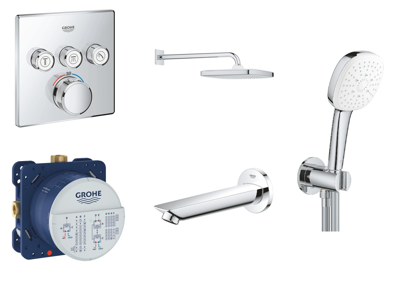 GROHTHERM SMARTCONTROL  набір для душу 5в1(26687000+26910003+35600000+29126000+13255001)