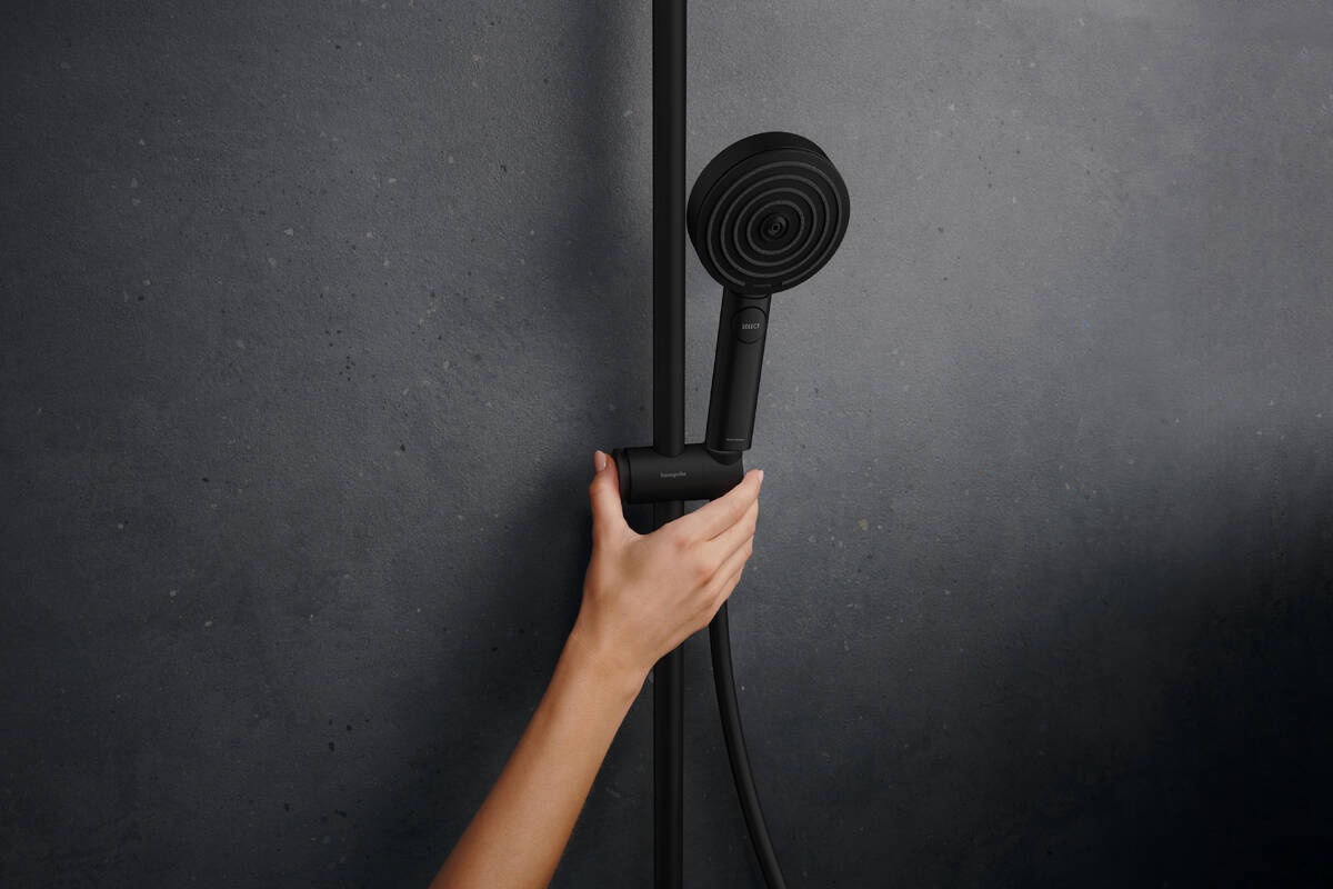 PULSIFY S PURO Showerpipe душова система 260 з термостатом, колір чорний матовий