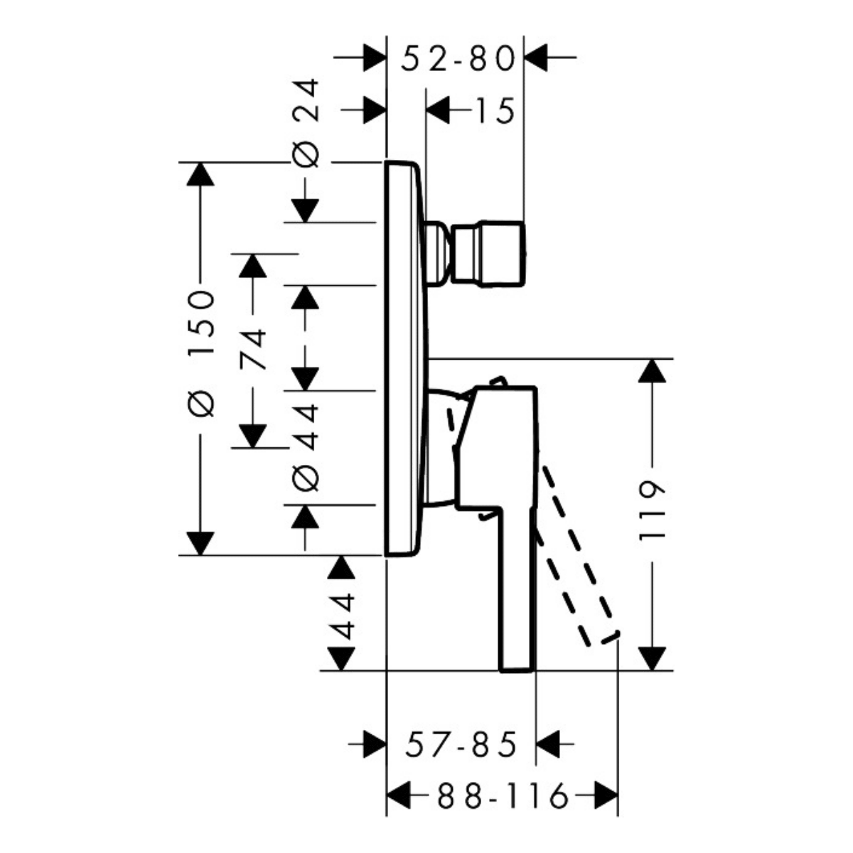 ZESIS S змішувач для  ванни, ПМ, хром
