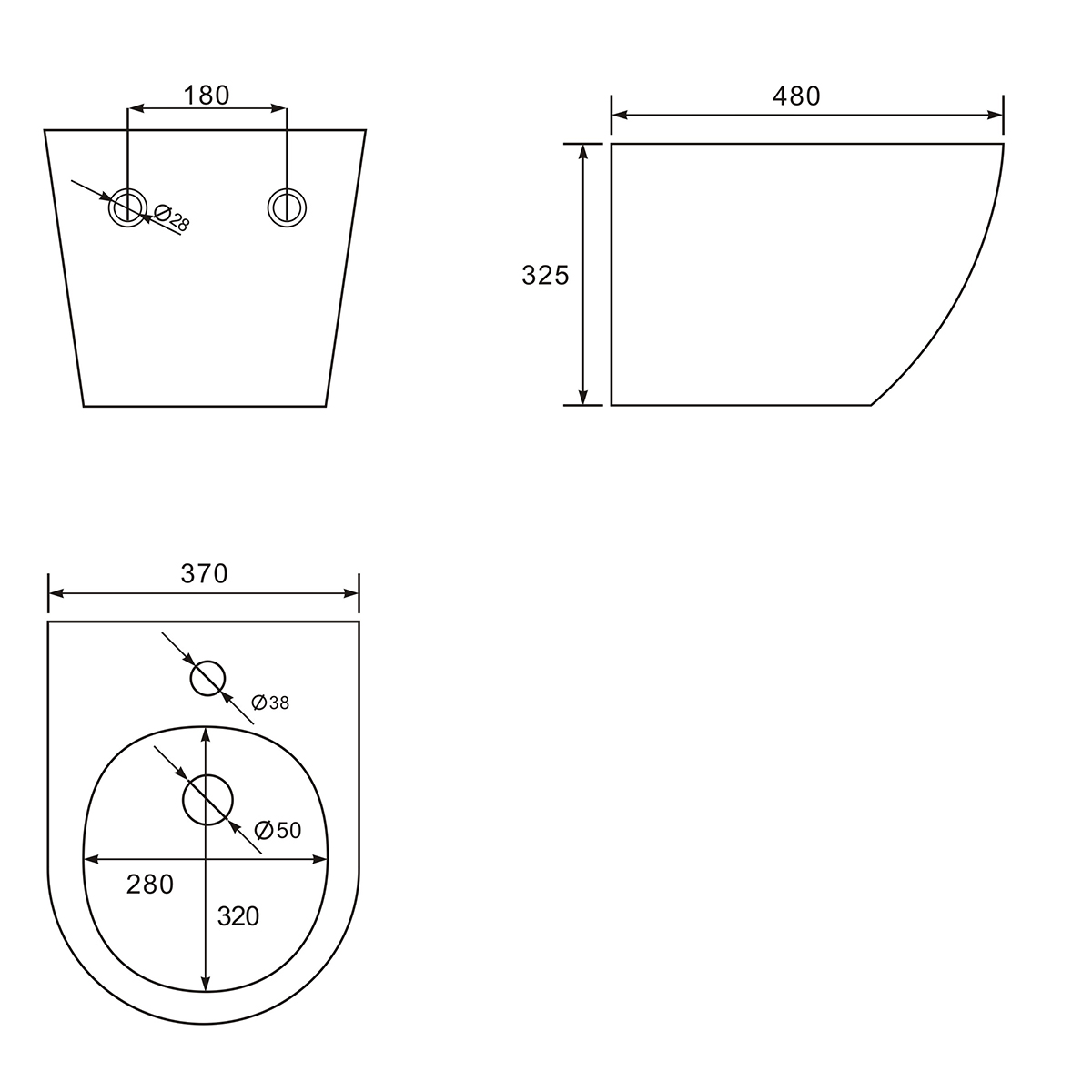 AMADEUS M біде 480*370*325mm підвісне