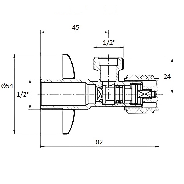 Угловий вентиль G1/2-G1/2