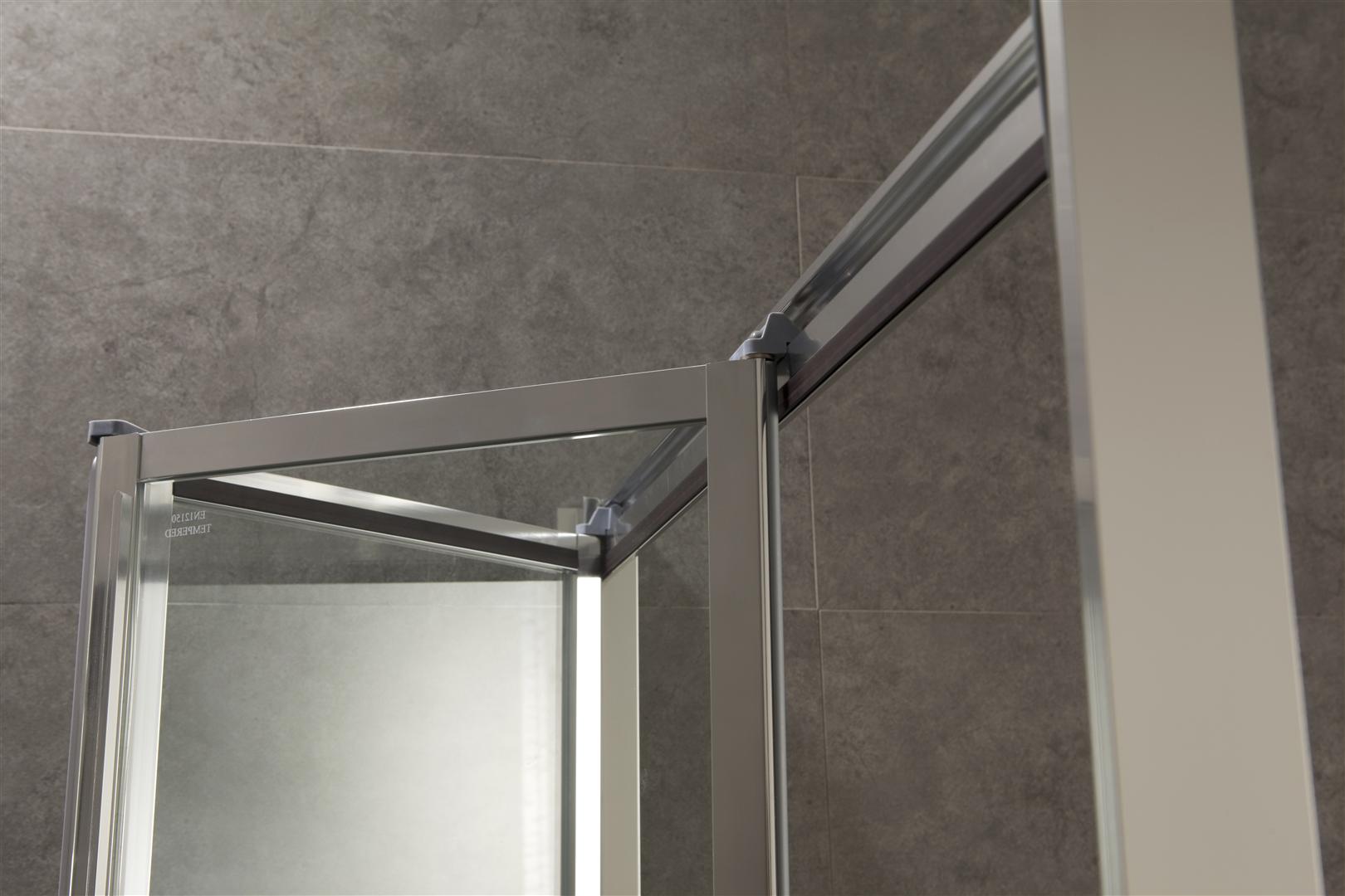 Двері bifold 80*195, профіль хром, скло прозоре 5мм