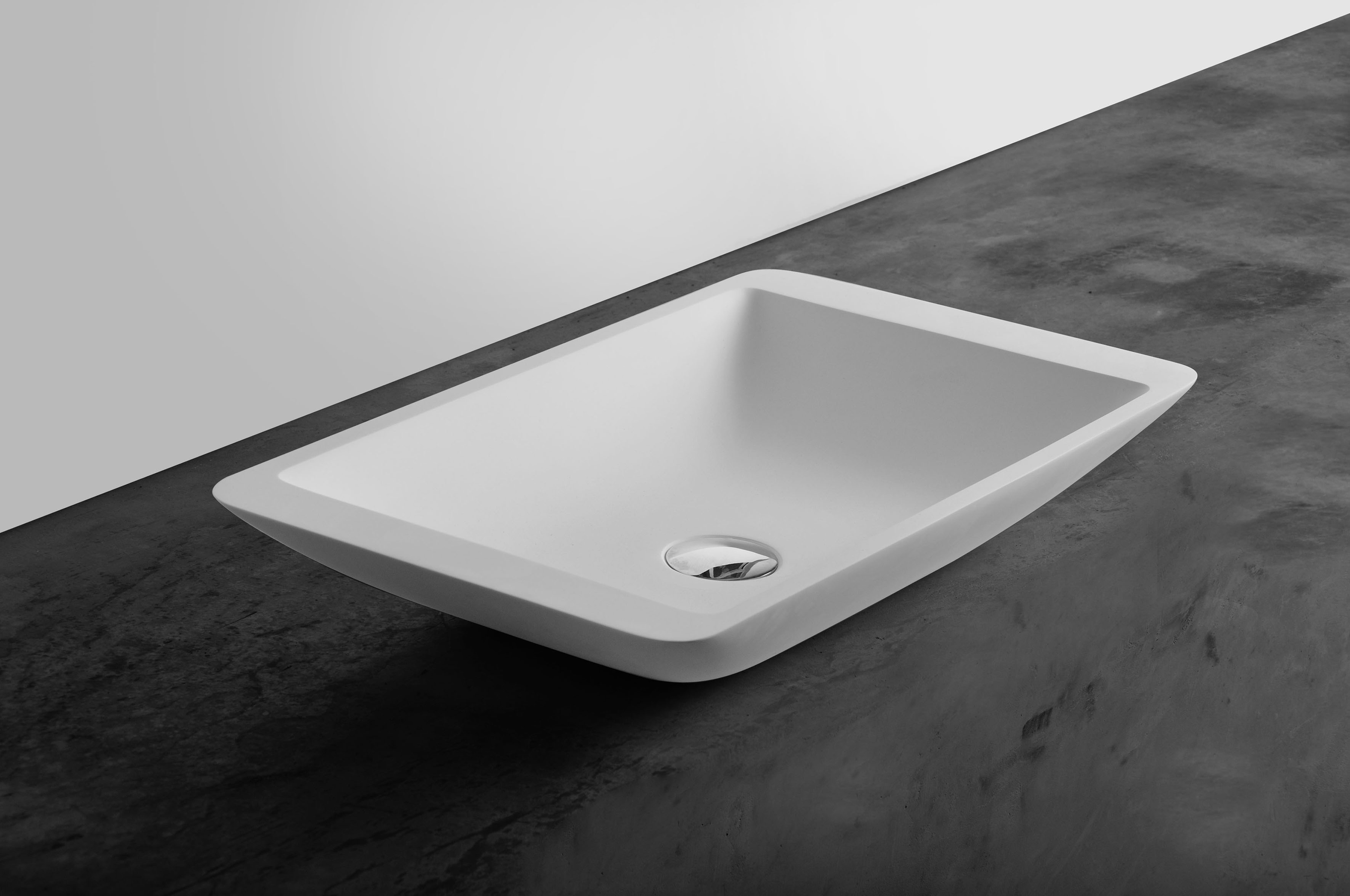 Умивальник 59,5*34,5*10,5см накладний кам'яний Solid surface