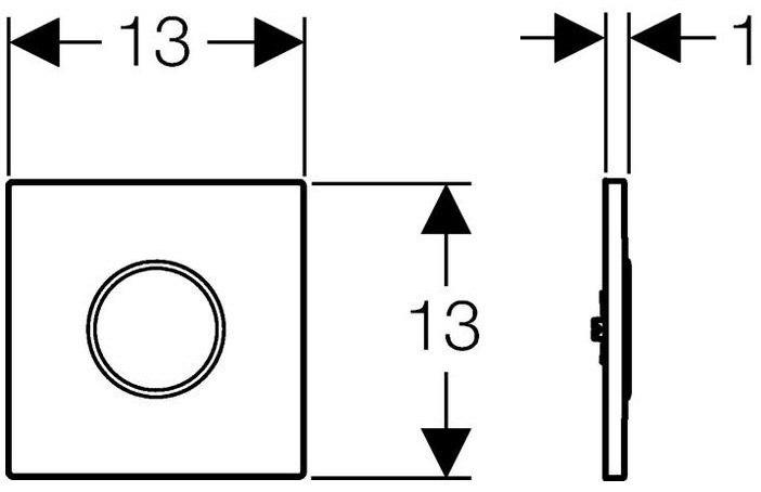 HY TRONIC ІЧ привид змиву для пісуару, батарея 9B, Sigma10, білий/хром глянець/білий