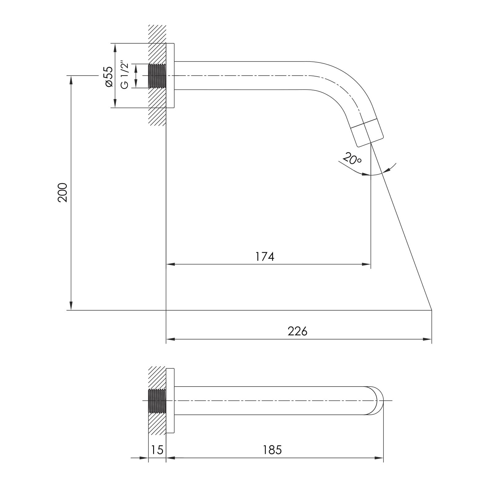 BRENTA вилив для змішувача прихованого монтажу, нікель.