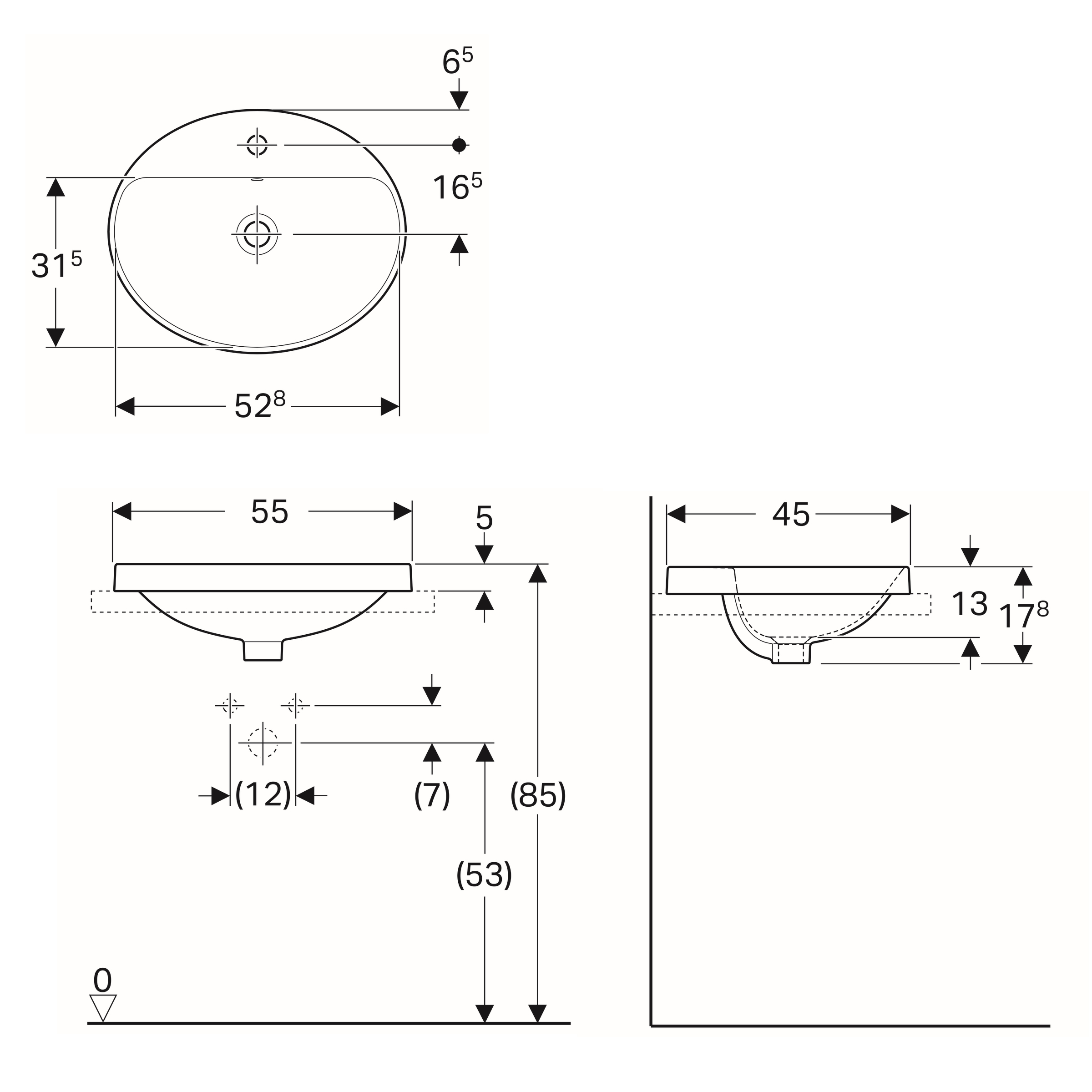 Умивальник GEBERIT VARIFORM 500.721.01.2