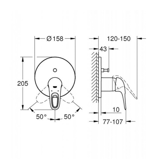 Змішувач для ванни GROHE EUROSTYLE 24049003, хром